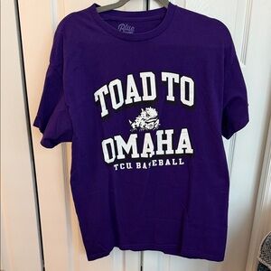 Purple TCU Baseball Graphic Tee